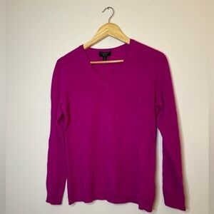 Charter Club Women's V-Neck Sweater in Bold Magenta